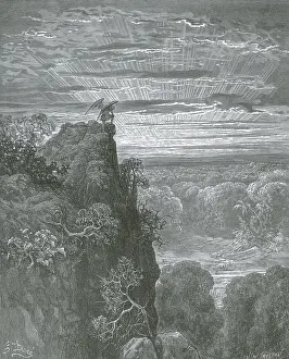 Paradise Lost Illustration Drucke: Satan, by Dore