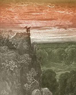 Paradise Lost Illustration Drucke: Satan by Gustave Dore