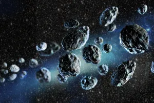 Gerahmter Druck : Asteroidencluster, Illustration. Gerahmter Druck : Asteroidencluster, Illustration.