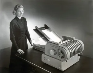 Gerahmter Druck : Pitney Bowes Elektroklappmaschine Gerahmter Druck : Pitney Bowes Elektroklappmaschine