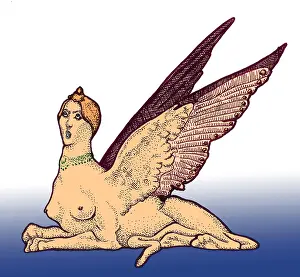 Ancient Mythical Creatures Drucke: Sphinx, Legendary Creature
