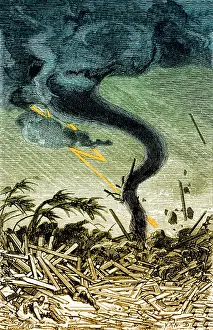Cumulonimbus Cloud Formation Drucke: Tornado, 19th century