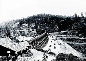 Black And White Train Images Drucke: Transcontinental Railroad