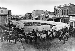 American Pioneers Drucke: Wagon Train, 1860