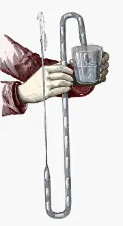 Historical Science Illustrations Drucke: Water Flow Displacement